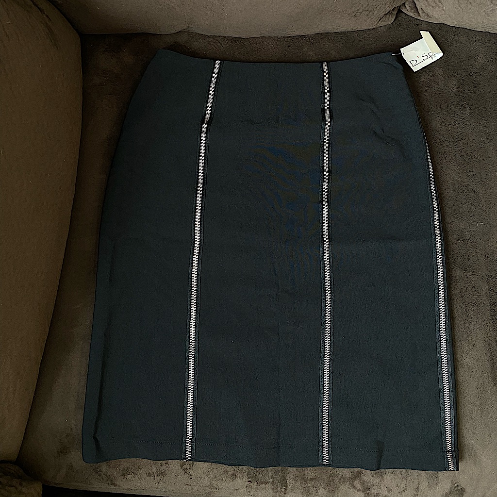 D’sport De Sentino Pencil Skirt Black Silver Small Nwt